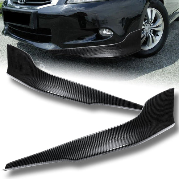 For 2011-2012 Honda Accord 4-DOOR OE-Style Carbon Look Front Bumper Spoiler Lip 3 Pieces