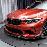 For 2016-2020 BMW M2 F87 RA-Style 3-Pcs Carbon Fiber Front Bumper Spoiler Splitter Lip