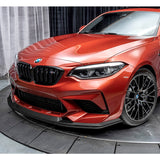 For 2016-2020 BMW M2 F87 RA-Style 3-Pcs Matt Black Front Bumper Spoiler Splitter Lip