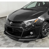 For 2014-2016 Toyota Corolla S GT-Style 3-Pcs Painted Black Front Bumper Spoiler Lip