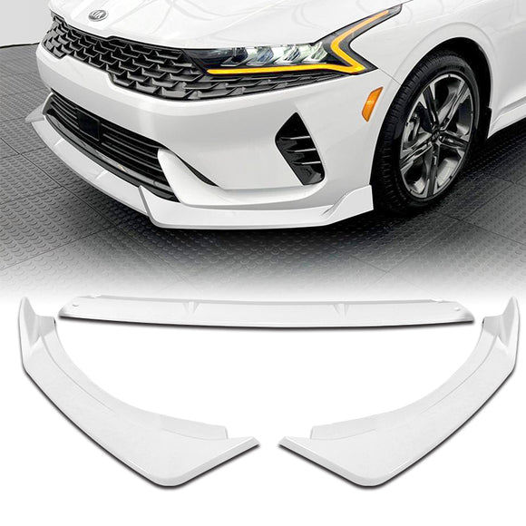 For 2021-2022 Kia Optima K5  3-PCS Painted White Front Bumper Body Splitter Spoiler Lip