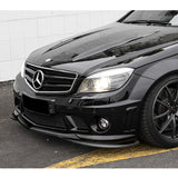 For 2008-2011 Mercedes-Benz W204 C63 AMG 3-PCS  Painted Black Front Bumper Spoiler Lip