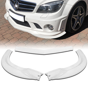 For 2008-2011 Mercedes-Benz W204 C63 AMG 3-PCS  Painted White Front Bumper Spoiler Lip