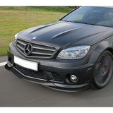 For 2008-2011 Mercedes-Benz W204 C63 AMG 3-PCS Matt Black Front Bumper Spoiler Lip