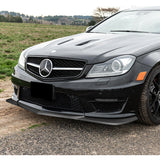 For 2012-2014 Mercedes-Benz W204 C63 AMG 3-PCS  Matt Black Front Bumper Spoiler Lip