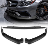 For 2015-2021 Mercedes-Benz W205 C63 AMG AP-Style 3-PCS  Black Front Bumper Spoiler Lip