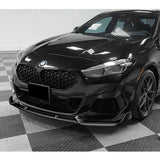 For 2020-2024 BMW 2-Series F44 Gran Coupe 3-PCS  Painted Black Front Bumper Spoiler Lip