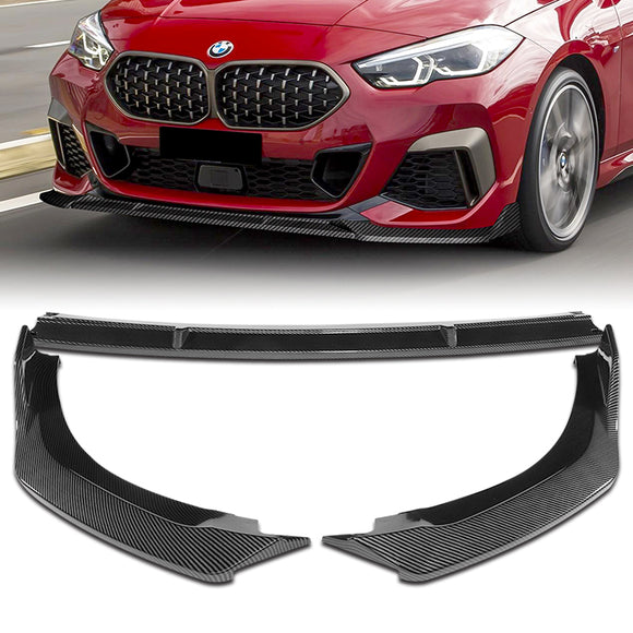 For 2020-2024 BMW 2-Series F44 Gran Coupe 3-PCS  Carbon Style Front Bumper Spoiler Lip