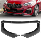 For 2020-2024 BMW 2-Series F44 Gran Coupe 3-PCS  Carbon Style Front Bumper Spoiler Lip
