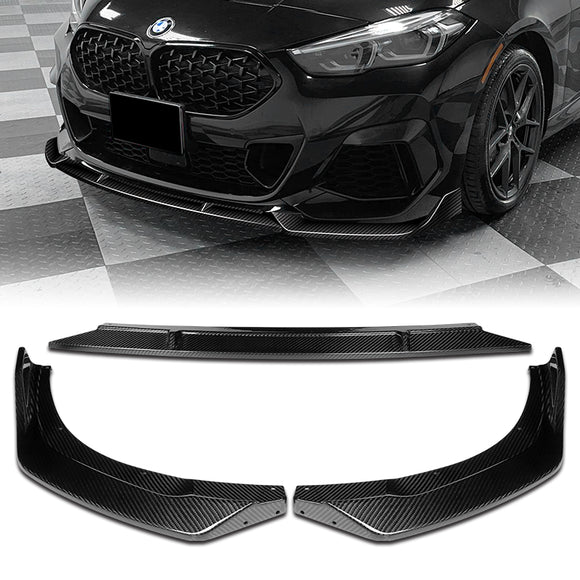For 2020-2024 BMW 2-Series F44 Gran Coupe 3-Pcs Carbon Fiber Front Bumper Spoiler Lip