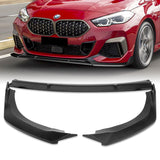 For 2020-2024 BMW 2-Series F44 Gran Coupe 3-PCS  Matt Black Front Bumper Spoiler Lip