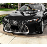 For 2021-2025 Lexus IS300 IS350 Base V-Style 3-PCS  Real Carbon Fiber Front Bumper Lip