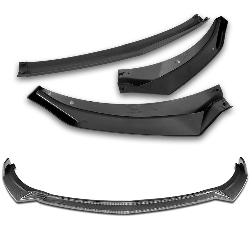 Gloss Black Front Splitter Bumper Lip Chin Spoiler – For Hyundai Elantra 2019 2020 – 4-Piece ABS Kit, Ztt_online