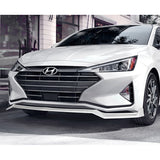 For 2019-2020 Hyundai Elantra Sedan 3-PCS Painted White Front Bumper Body Spoiler Lip