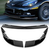 For 2005-2013 Corvette C6 ZR1-Style Base 3-PCS  Painted Black Front Bumper Spoiler Lip