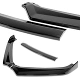 2011-2013 Hyundai Elantra Set of Painted Black Sedan Front Bumper Spoiler Splitter Lip with Windshield Banner