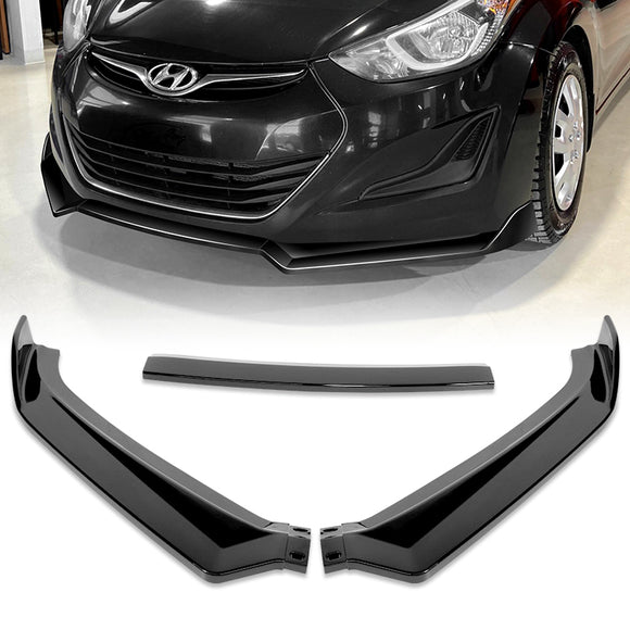 For 2011-2013 Hyundai Elantra Sedan Painted Black Front Bumper Spoiler Splitter Lip