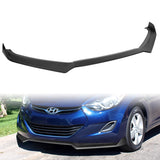 2011-2013 Hyundai Elantra Set of Unpainted Matte Black Sedan Front Bumper Spoiler Splitter Lip with Windshield Banner