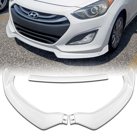 For 2013-17 Hyundai Elantra GT Hatchback 3-PCS Painted White Front Bumper Spoiler Lip