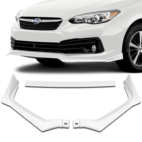 For 2020-2022 Subaru Impreza JDM CS-Style 3-PCS Painted White Front Bumper Spoiler Lip