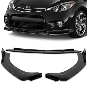 For 2014-2016 Kia Forte Koup Coupe STP-Style 3-PCS Painted Black Front Bumper Lip