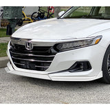 For 2021-2023 Honda Accord Sedan 3-PCS Painted White Front Bumper Spoiler Splitter Lip