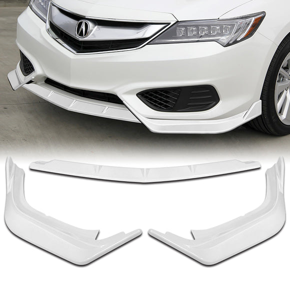 For 2016-2018 Acura ILX Sedan 3-PCS Painted White Front Bumper Spoiler Splitter Lip