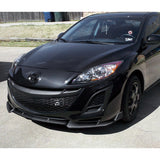 For 2010-2013 Mazda 3 MS-Style 3-PCS Painted Black Front Bumper Body Kit Spoiler Lip
