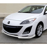 For 2010-2013 Mazda 3 MS-Style 3-PCS Painted White Front Bumper Body Kit Spoiler Lip