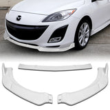 For 2010-2013 Mazda 3 MS-Style 3-PCS Painted White Front Bumper Body Kit Spoiler Lip