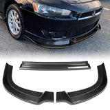 For 2008-2015 Mitsubishi Lancer RA-Style  3-PCS  Carbon Fiber Front Bumper Spoiler Lip