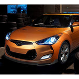 For 2012-2017 Hyundai Veloster Base 3-PCS  Carbon Look Front Bumper Body Spoiler Lip