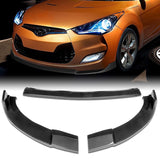 For 2012-2017 Hyundai Veloster Base 3-PCS  Carbon Look Front Bumper Body Spoiler Lip