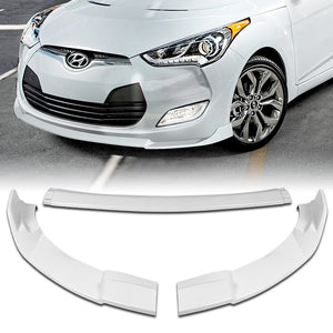 For 2012-2017 Hyundai Veloster Base 3-PCS  Painted White Front Bumper Body Spoiler Lip