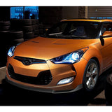 For 2012-2017 Hyundai Veloster Base  3-PCS Matt Black Front Bumper Body Kit Spoiler Lip