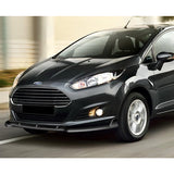 For 2014-2019 Ford Fiesta STP-Style 3-PCS  Painted Black Front Bumper Body Spoiler Lip