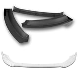 For 2014-2019 Ford Fiesta STP-Style 3-PCS  Painted White Front Bumper Body Spoiler Lip