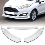 For 2014-2019 Ford Fiesta STP-Style 3-PCS  Painted White Front Bumper Body Spoiler Lip
