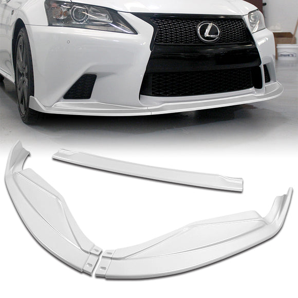 For 2013-2015 Lexus GS350 GS450h F-Sport Painted White 3-Piece Front Bumper Body Spoiler Splitter Lip Kit