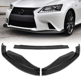 For 2013-2015 Lexus GS350 GS450h F-Sport Matte Black 3-Piece Front Bumper Body Spoiler Splitter Lip Kit