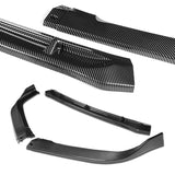 For 2016-17 Honda Accord Sedan Real Carbon Fiber STP-Style 3-Piece Front Bumper Body Spoiler Splitter Lip Kit + FREE GIFT