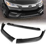 For 2016-17 Honda Accord Sedan Real Carbon Fiber STP-Style 3-Piece Front Bumper Body Spoiler Splitter Lip Kit + FREE GIFT