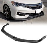 For 2016-17 Honda Accord Sedan Matte Black STP-Style 3-Piece Front Bumper Body Spoiler Splitter Lip Kit