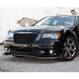 For 2012-2014 Chrysler 300 SRT8  3-PCS  Painted Black Front Bumper Splitter Spoiler Lip