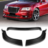 For 2012-2014 Chrysler 300 SRT8  3-PCS  Carbon Fiber Front Bumper Splitter Spoiler Lip