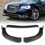 For 2015-2021 Chrysler 300 STP-Style  3-PCS Carbon Look Front Bumper Body Spoiler Lip