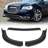 For 2015-2021 Chrysler 300 STP-Style 3-PCS Matt Black Front Bumper Body Spoiler Lip