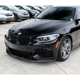 For 2014-21 BMW 2-Series F22 F23 M-Sport 4 PCS  Painted Black Front Bumper Spoiler Lip