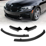 For 2014-21 BMW 2-Series F22 F23 M-Sport 4 PCS  Painted Black Front Bumper Spoiler Lip