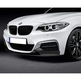 For 2014-2021 BMW 2-Series F22 F23 M-Sport 4- PCS Carbon Look Front Bumper Spoiler Lip